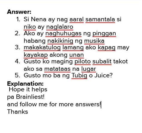 halimbawa ng pangatnig sa pangungusap brainly|Limang halimbawa ng pangungusap gamit ang pangatnig .